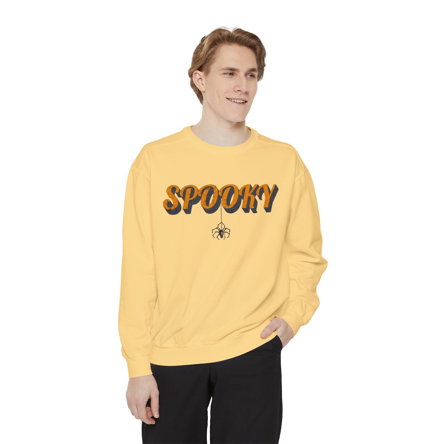 Spooky Sweatshirt, Halloween Sweatshirt, Unisex Garment-Dyed Sweatshirt