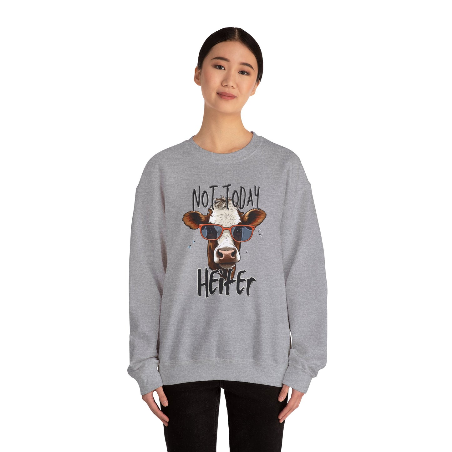 Not Today Heifer Unisex Heavy Blend™ Crewneck Sweatshirt or T-Shirt