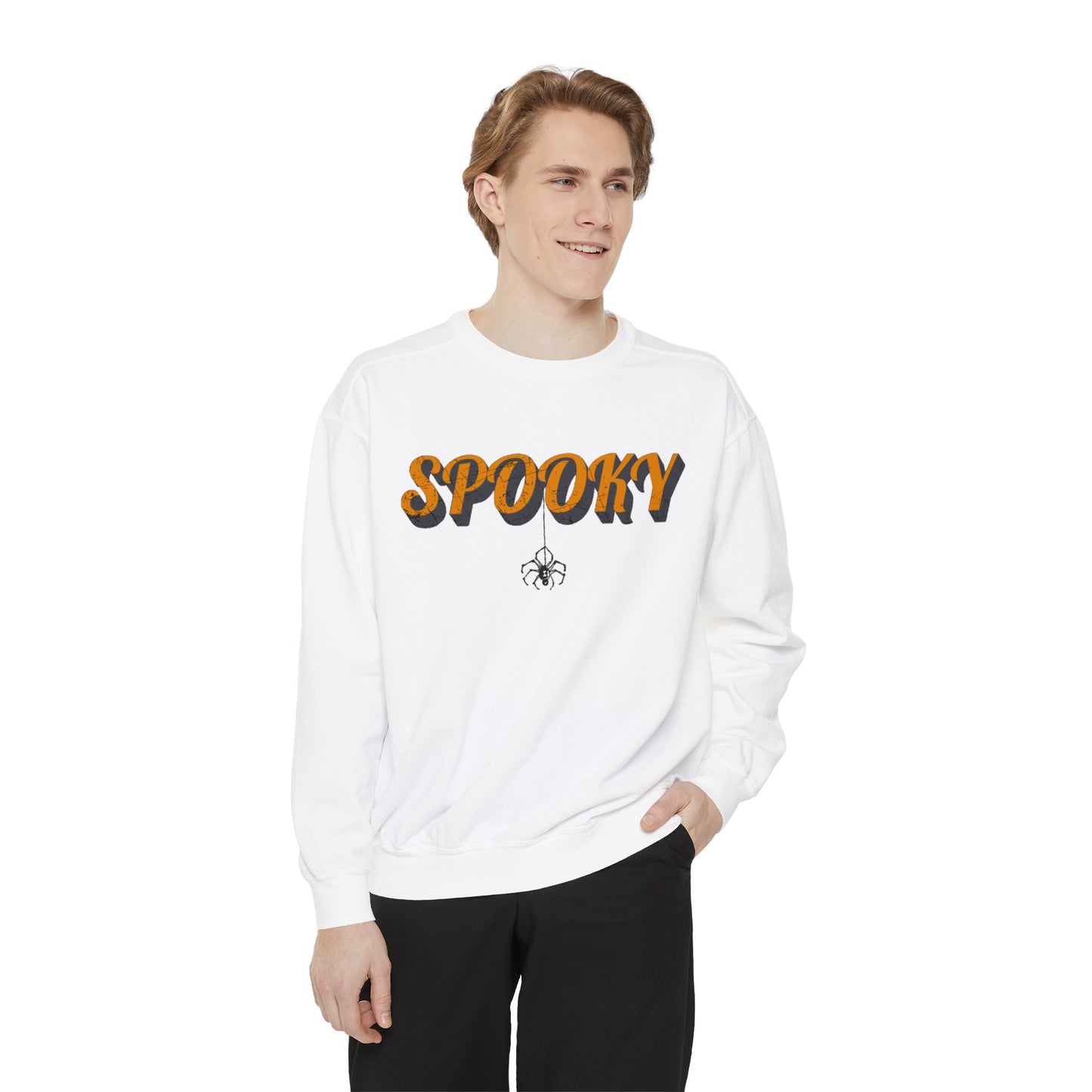 Spooky Sweatshirt, Halloween Sweatshirt, Unisex Garment-Dyed Sweatshirt