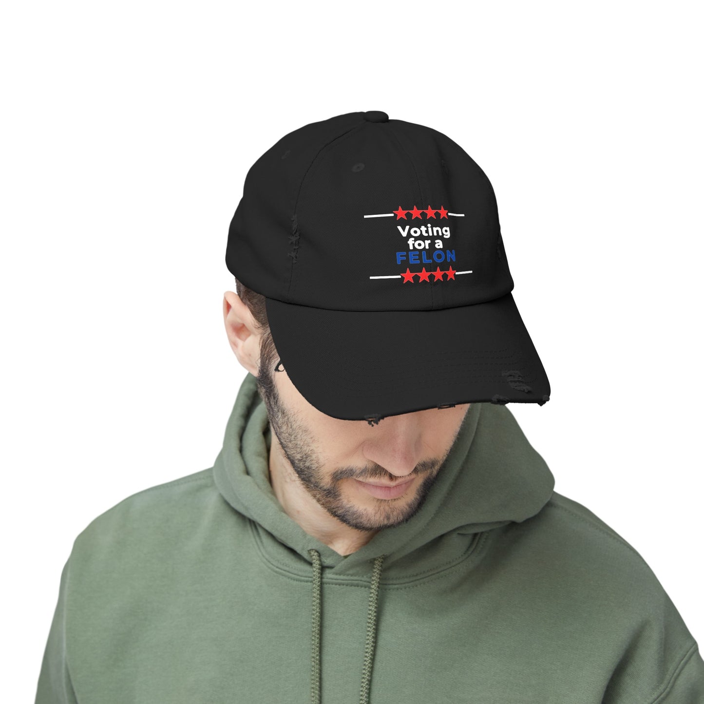 Voting for a Felon Unisex Distressed Cap