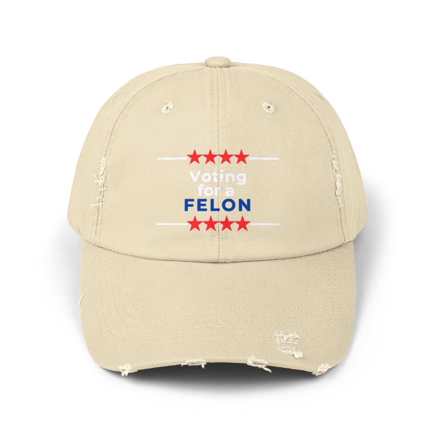 Voting for a Felon Unisex Distressed Cap