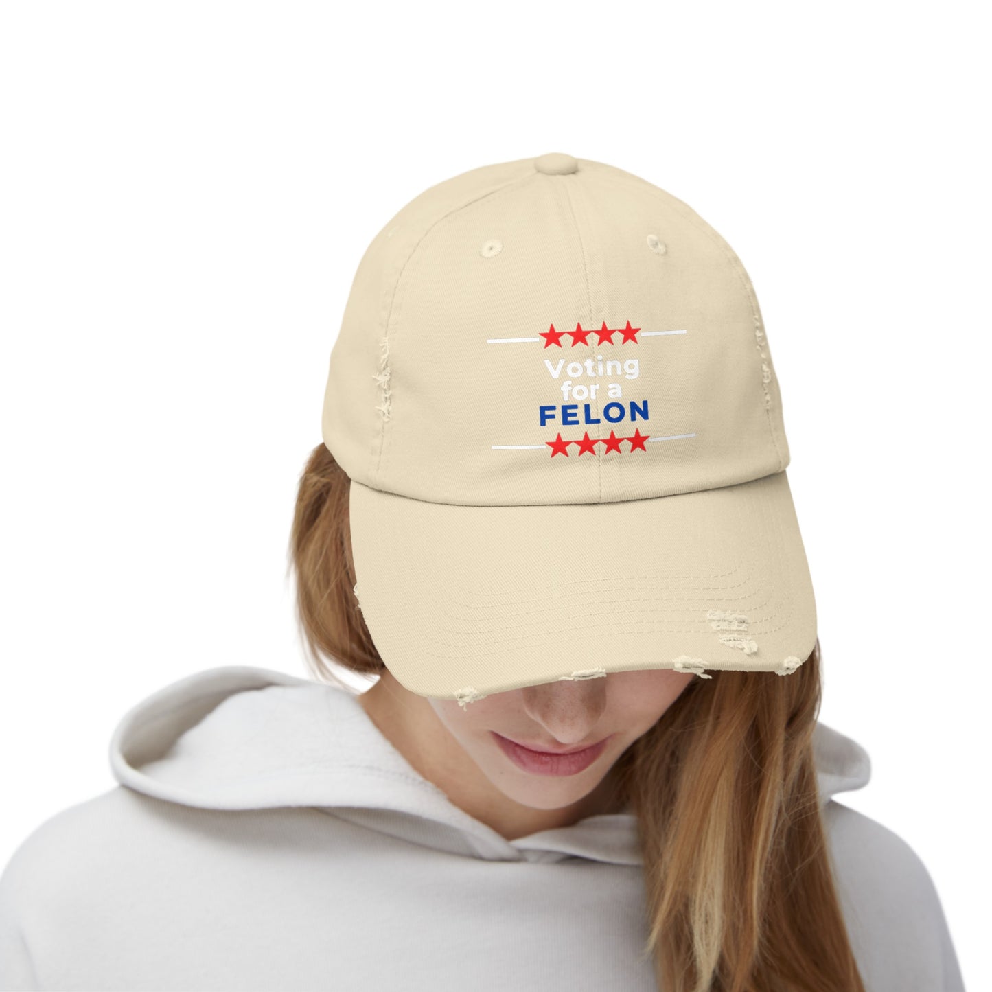 Voting for a Felon Unisex Distressed Cap