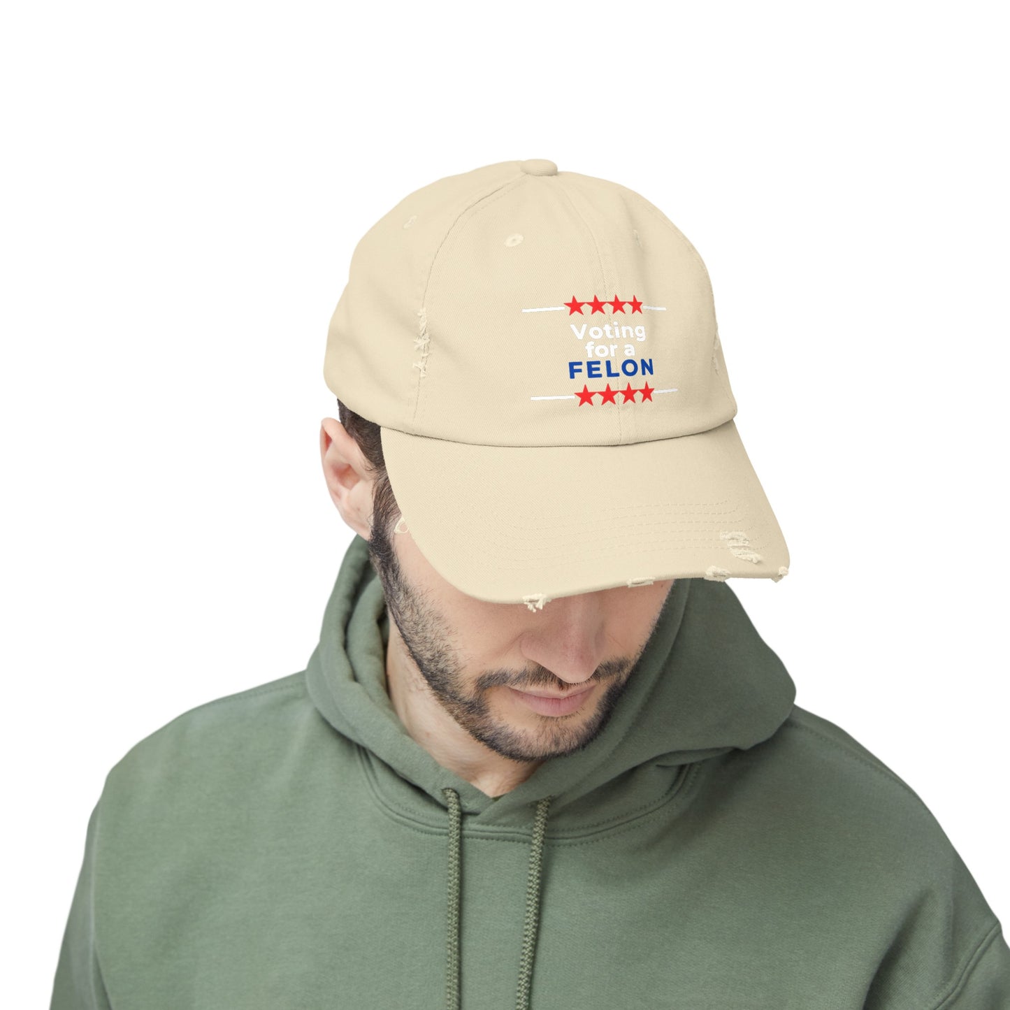 Voting for a Felon Unisex Distressed Cap